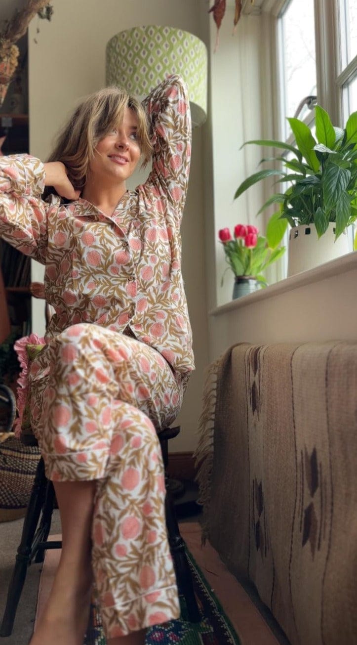 Pyjamas Fine Cotton PJ's - Full Set - Pomegranate