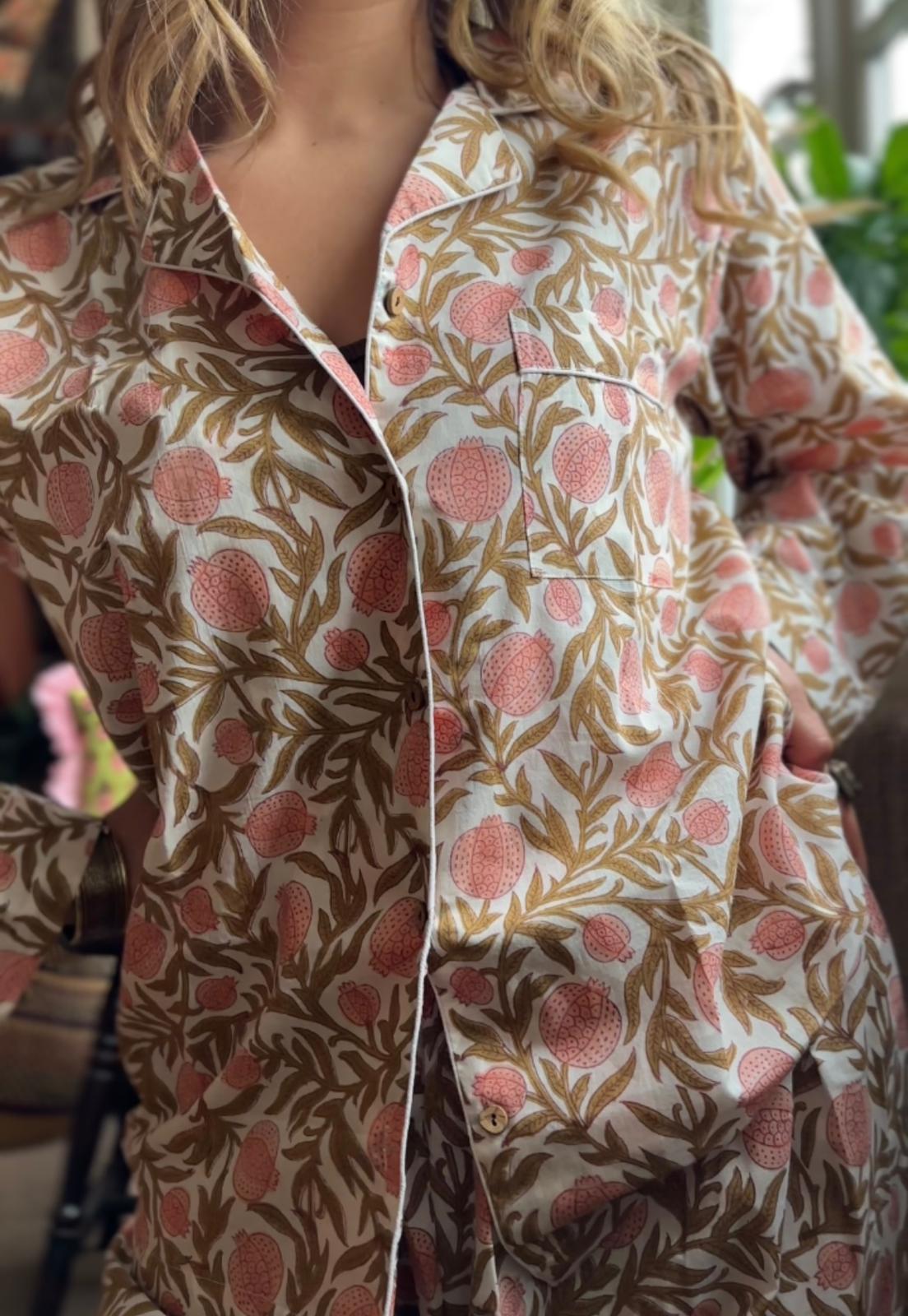 Pyjamas Fine Cotton PJ's - Full Set - Pomegranate