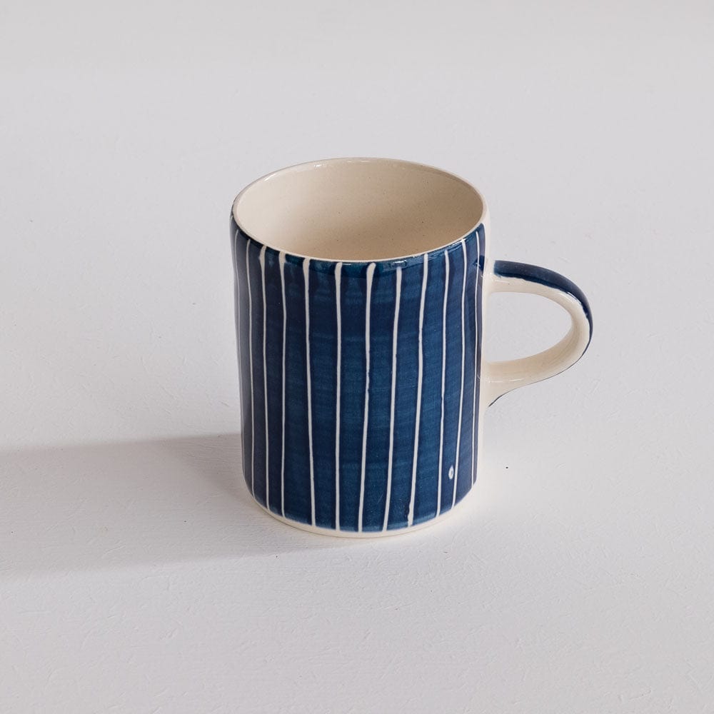 Musango Chinaware Musango Demi Mugs Colour w White Stripe / Blue 12067