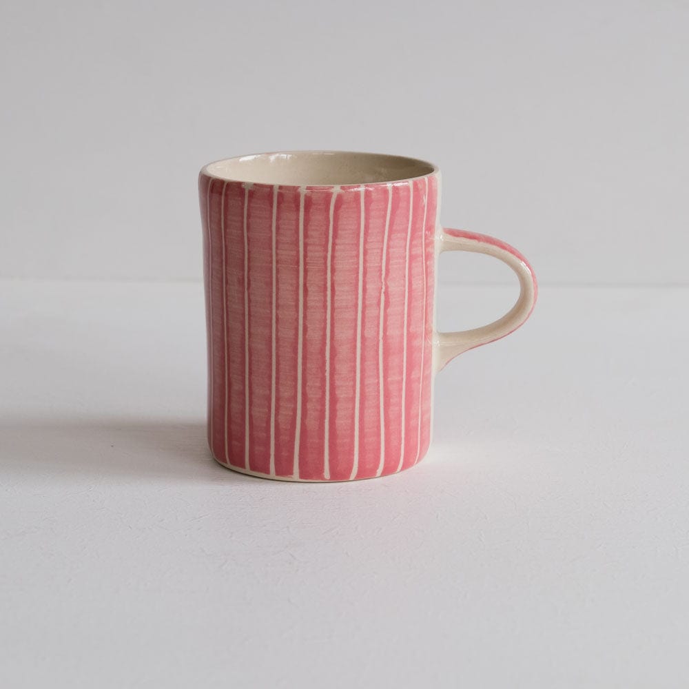 Musango Chinaware Musango Demi Mugs Colour w White Stripe / Rose 11998A