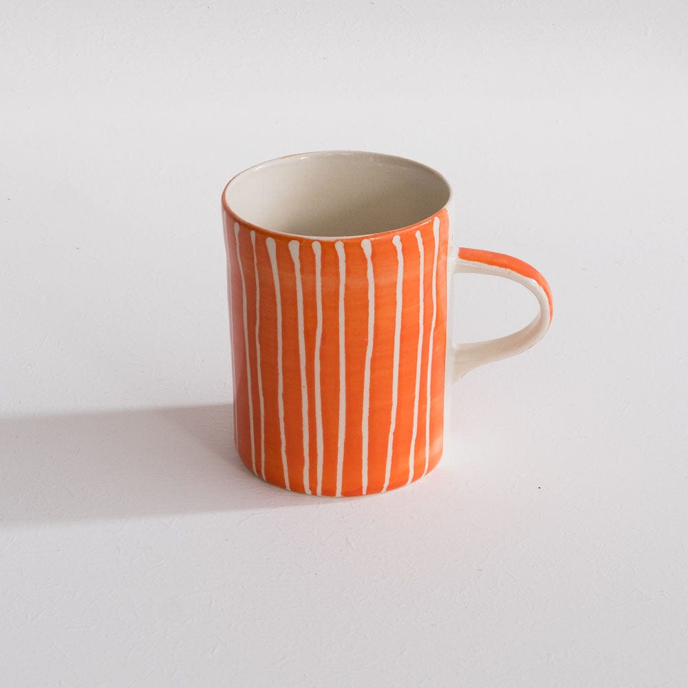 Musango Chinaware Musango Demi Mugs Colour w White Stripe / Tangerine 12068
