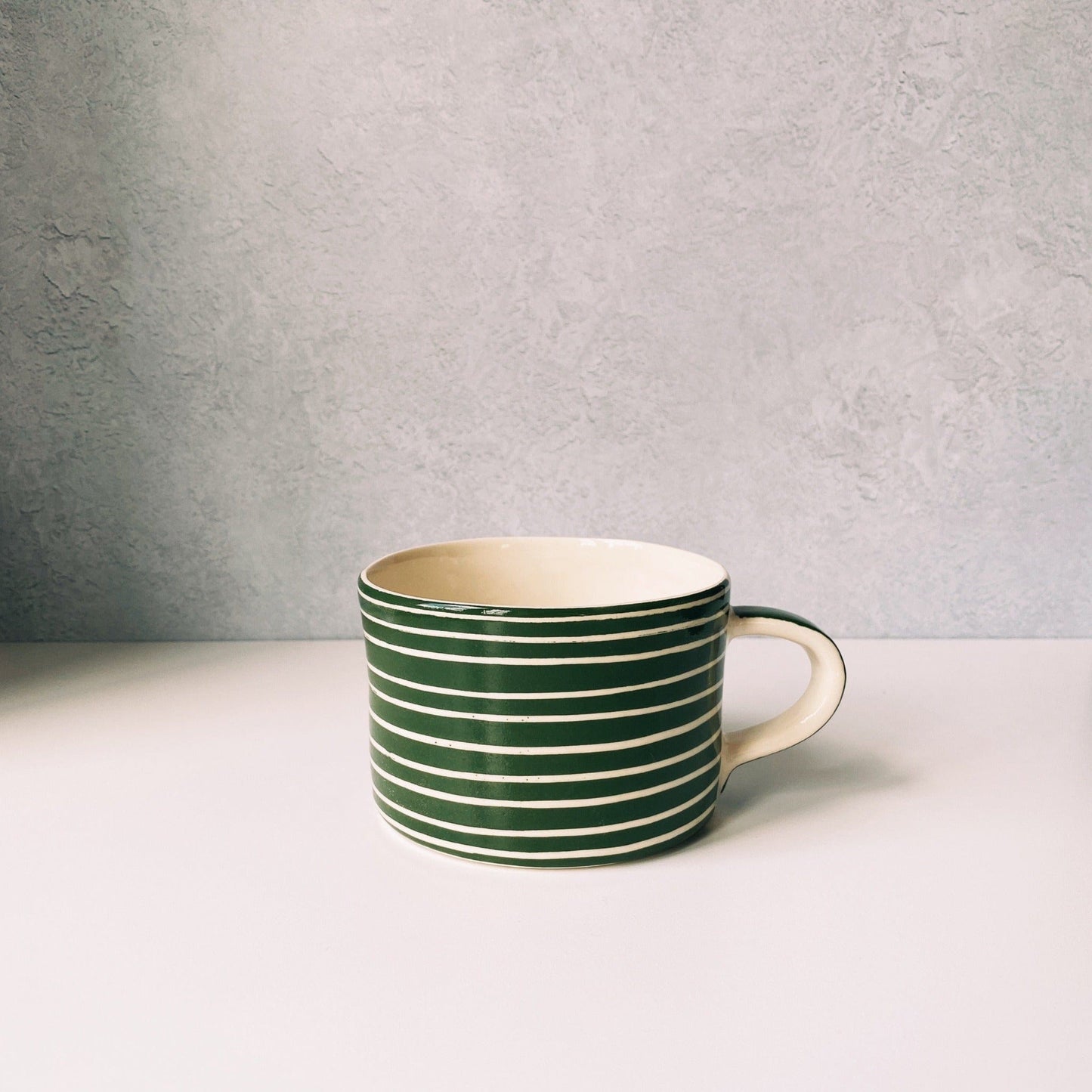 Chinaware Musango Mugs Colour w White Stripe / Moss Green 11815