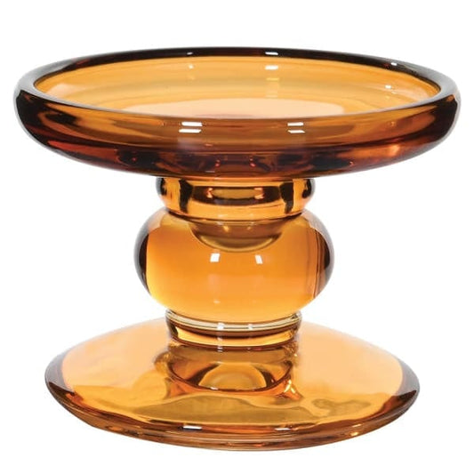 Candlesticks & Candleholders Amber Glass Candleholde