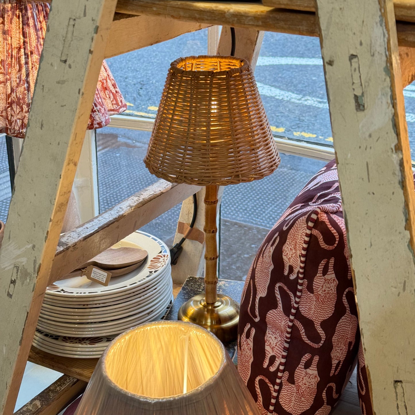 Rechargeable Lamps Bamboo & Rattan Rechargeable Table Lamp 26869