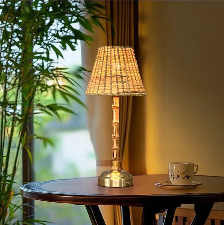 Rechargeable Lamps Bamboo & Rattan Rechargeable Table Lamp 26869