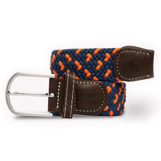 Woven Belt - Navy & Orange Spot