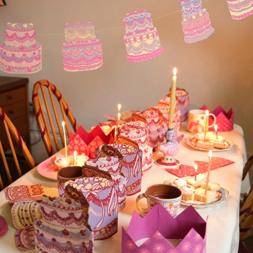 Greetings Cards & Stationery Birthday Cake Concertina Garland 27068