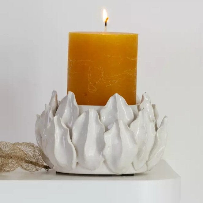 Candles Candle Holder - Artichoke White/ Pillar 26701