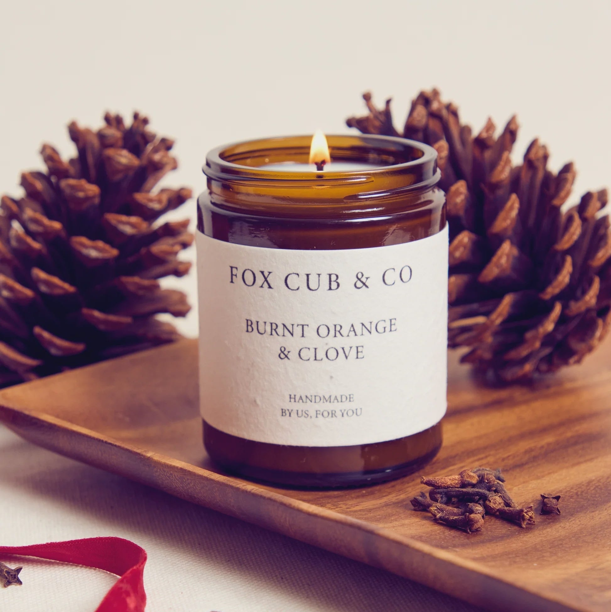 Christmas Christmas Single Wick Soy Candle Jar Burnt Orange & Clove 25959