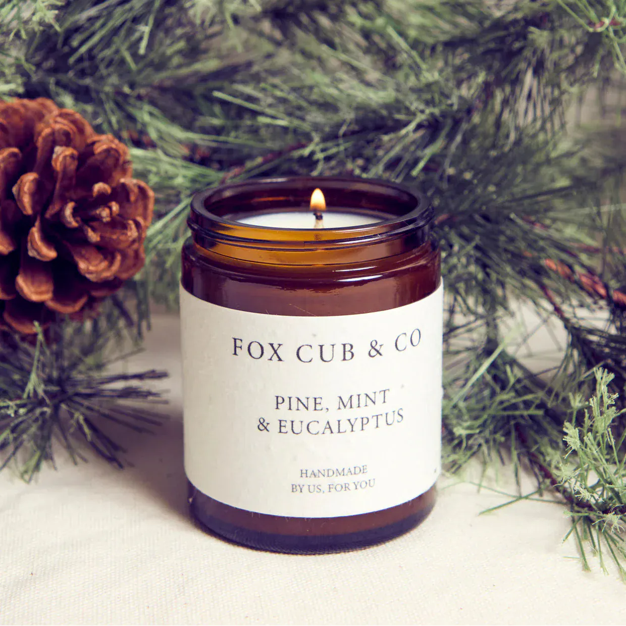 Christmas Christmas Single Wick Soy Candle Jar Pine, Mint & Eucalyptus 25960