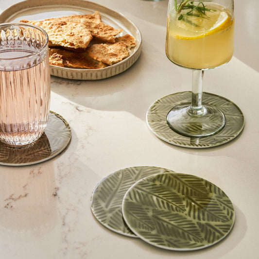 Kitchenalia Coasters - Alvescot - Moss Green - Set of 4 24477