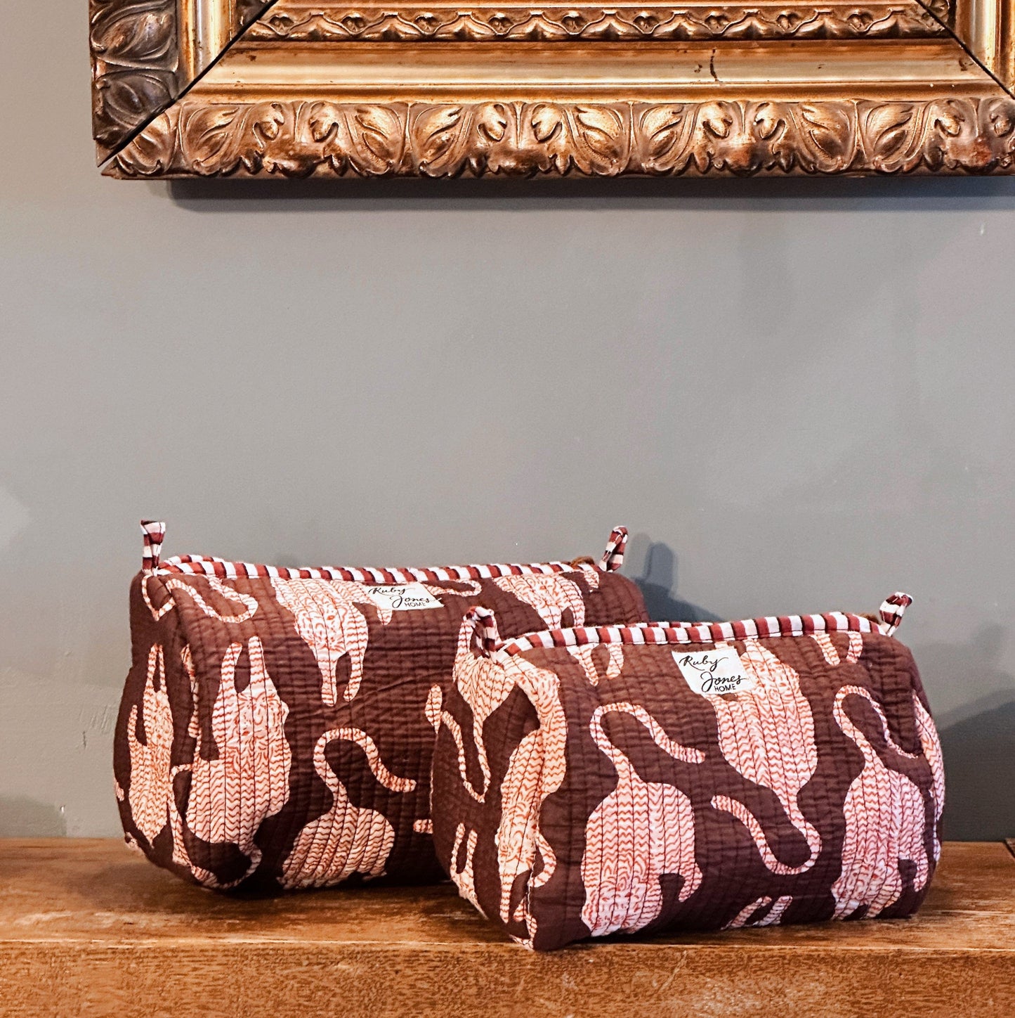 Cosmetics Bags Cosmetic Bag - Red Tigers on Conker