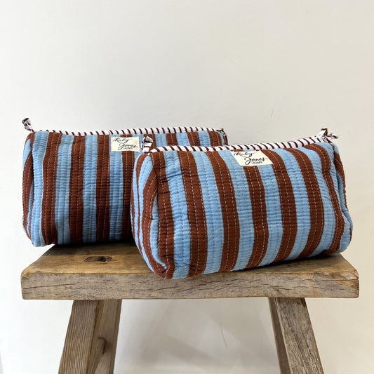Cosmetics Bags Cosmetics Bag - Cocoa & Sky Stripes Small 27721