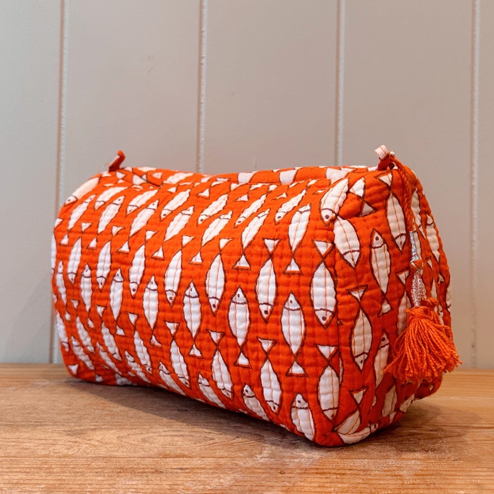 Lifestyle Cosmetics Bag - Fish on Orange