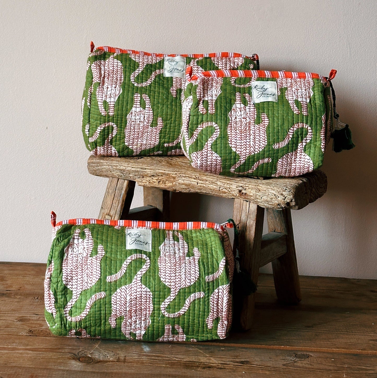 Cosmetics Bags Cosmetics Bag - Green Tiger Print Small 23974