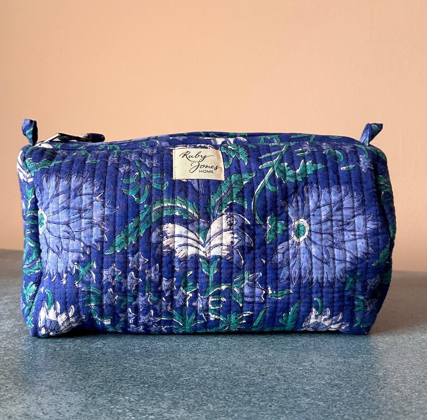 Cosmetics Bags Cosmetics Bag - Indigo & Green Botanical