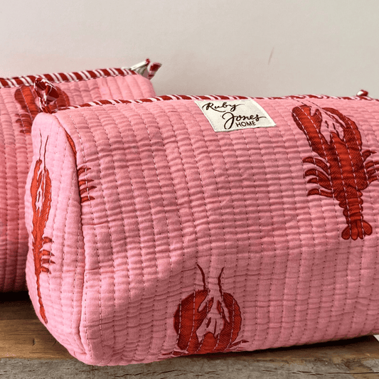 Cosmetics Bags Cosmetics Bag - Lobsters on Blush