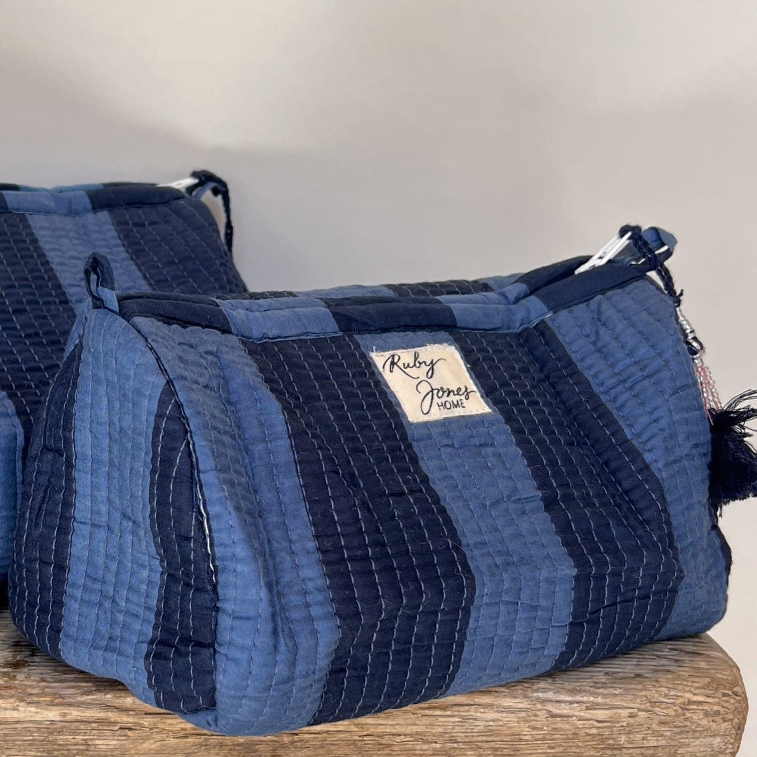 Cosmetics Bags Cosmetics Bag - Navy Wide Stripe