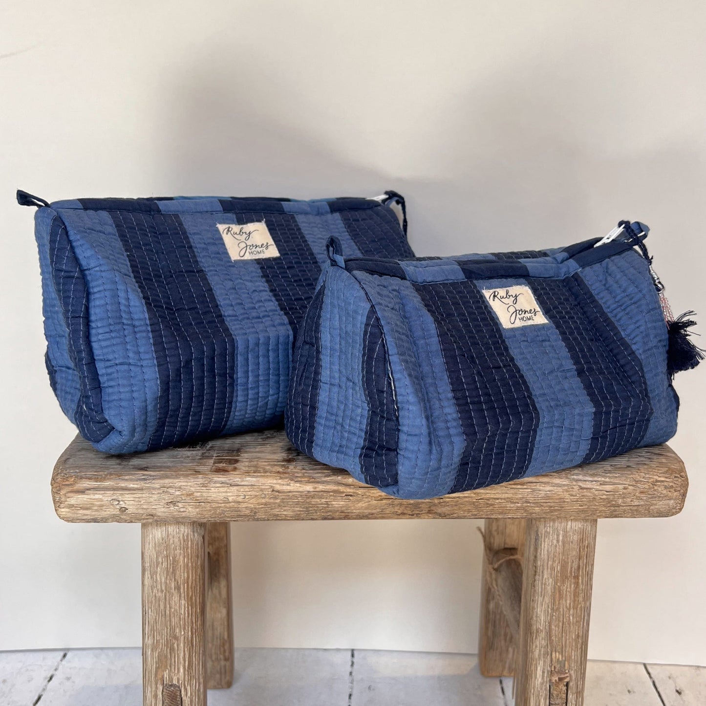 Cosmetics Bags Cosmetics Bag - Navy Wide Stripe