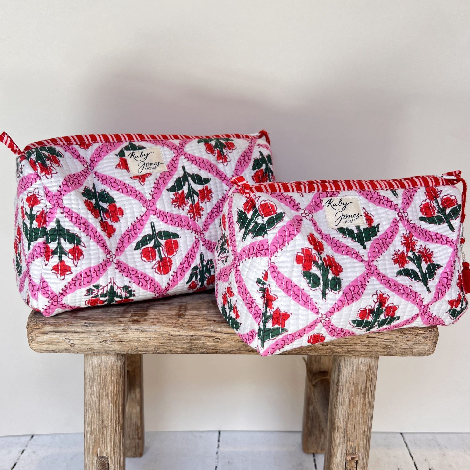 Cosmetics Bags Cosmetics Bag - Poppy Pink Trellis