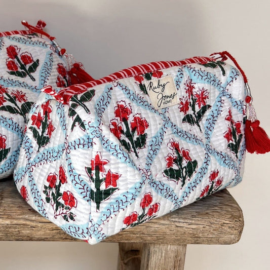 Cosmetics Bags Cosmetics Bag - Poppy Sky Trellis