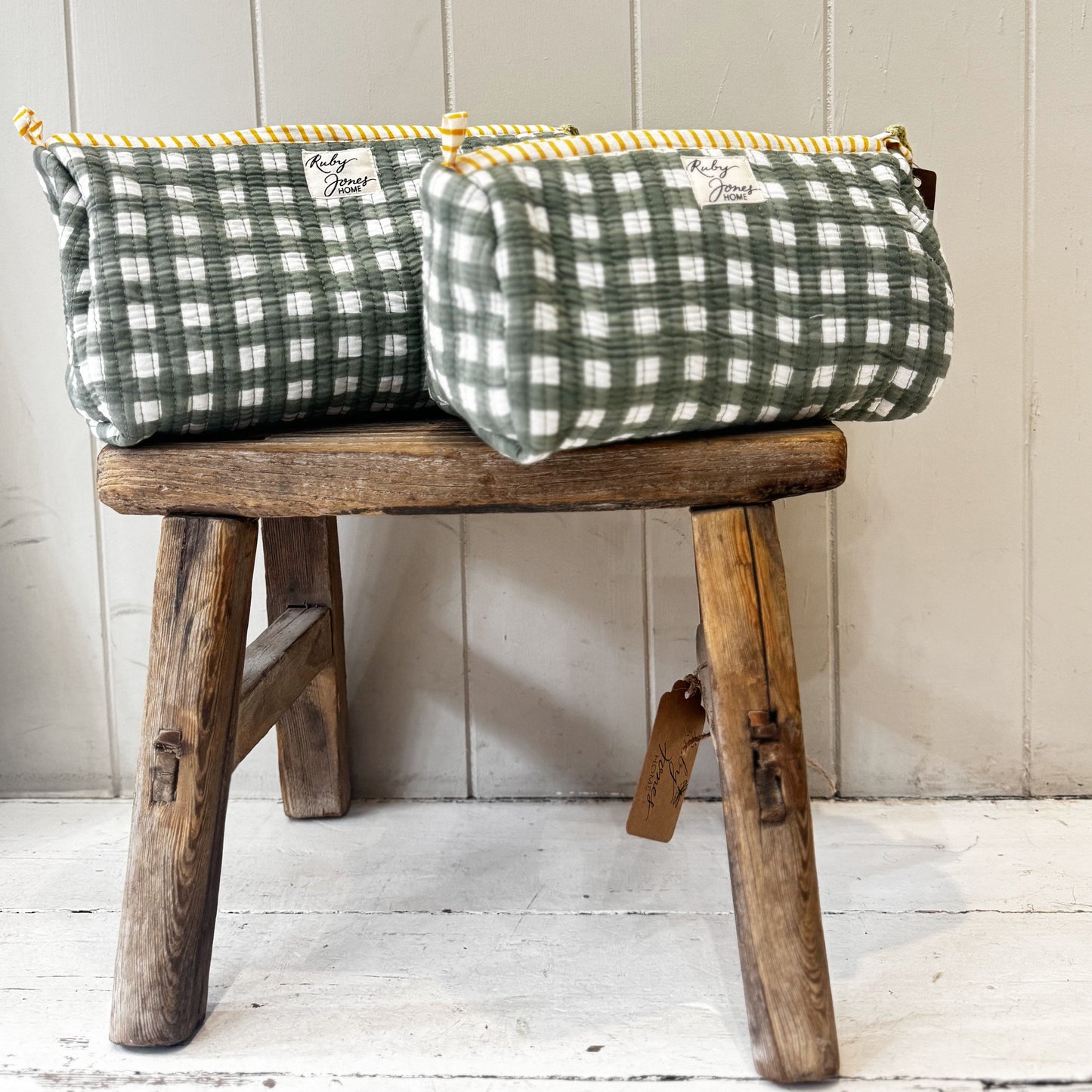 Cosmetics Bags Cosmetics Bag - Sage Check