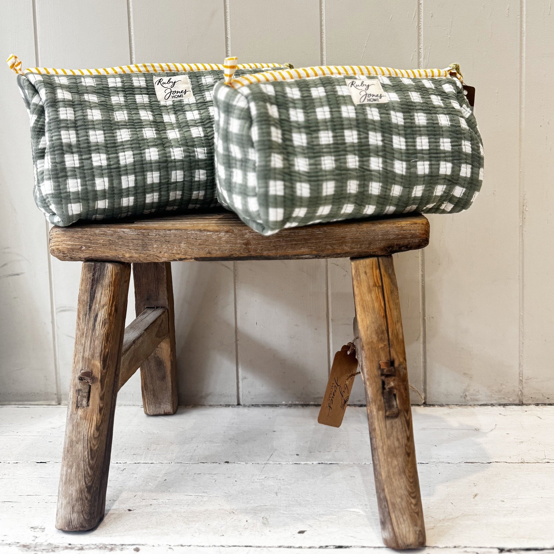 Cosmetics Bags Cosmetics Bag - Sage Check