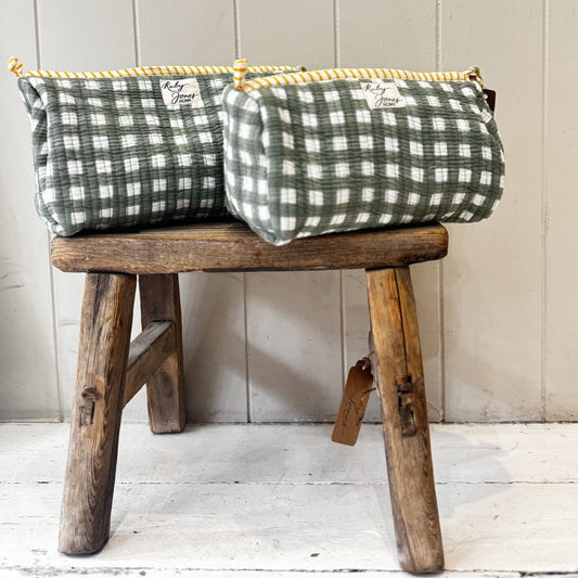 Cosmetics Bags Cosmetics Bag - Sage Check