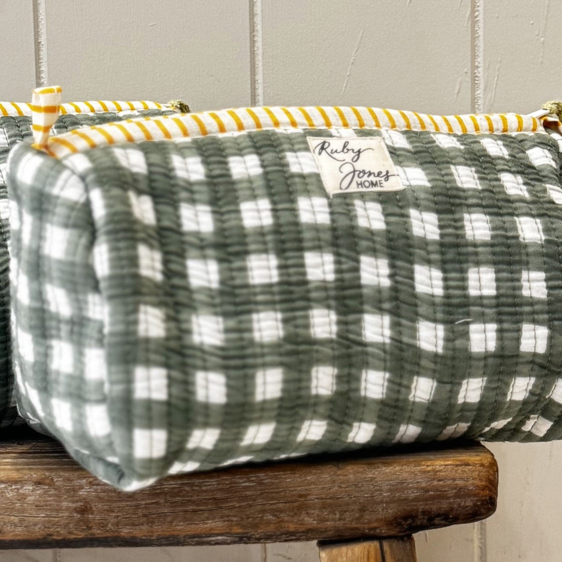 Cosmetics Bags Cosmetics Bag - Sage Check