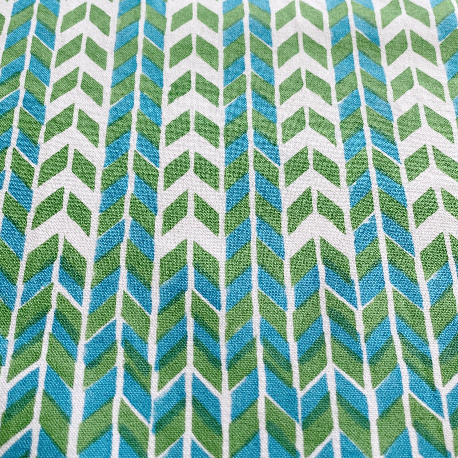 Tablecloths & Napkins Cotton Table Runner - Chevrons Green/Blue 225x38cm 20118