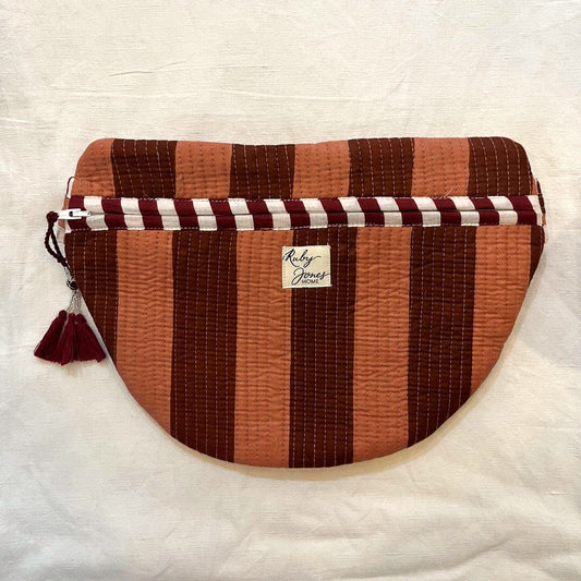 Crossbody Bags Crossbody Bag - Blush & Chestnut Wide Stripe 25657