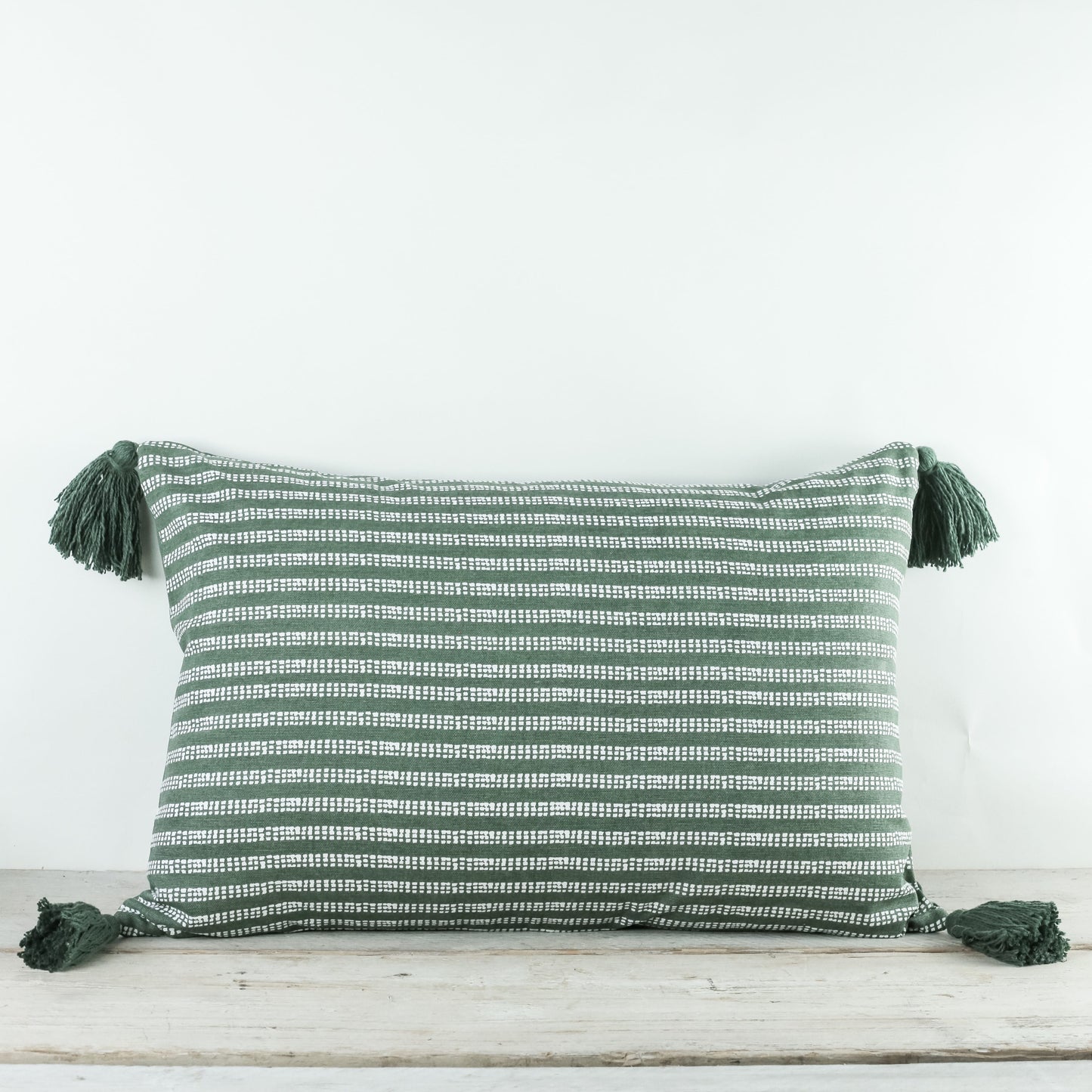 Cushions Cushion - Cobbled with Tassel / Sea Green 27049