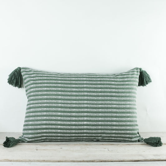 Cushions Cushion - Cobbled with Tassel / Sea Green 27049