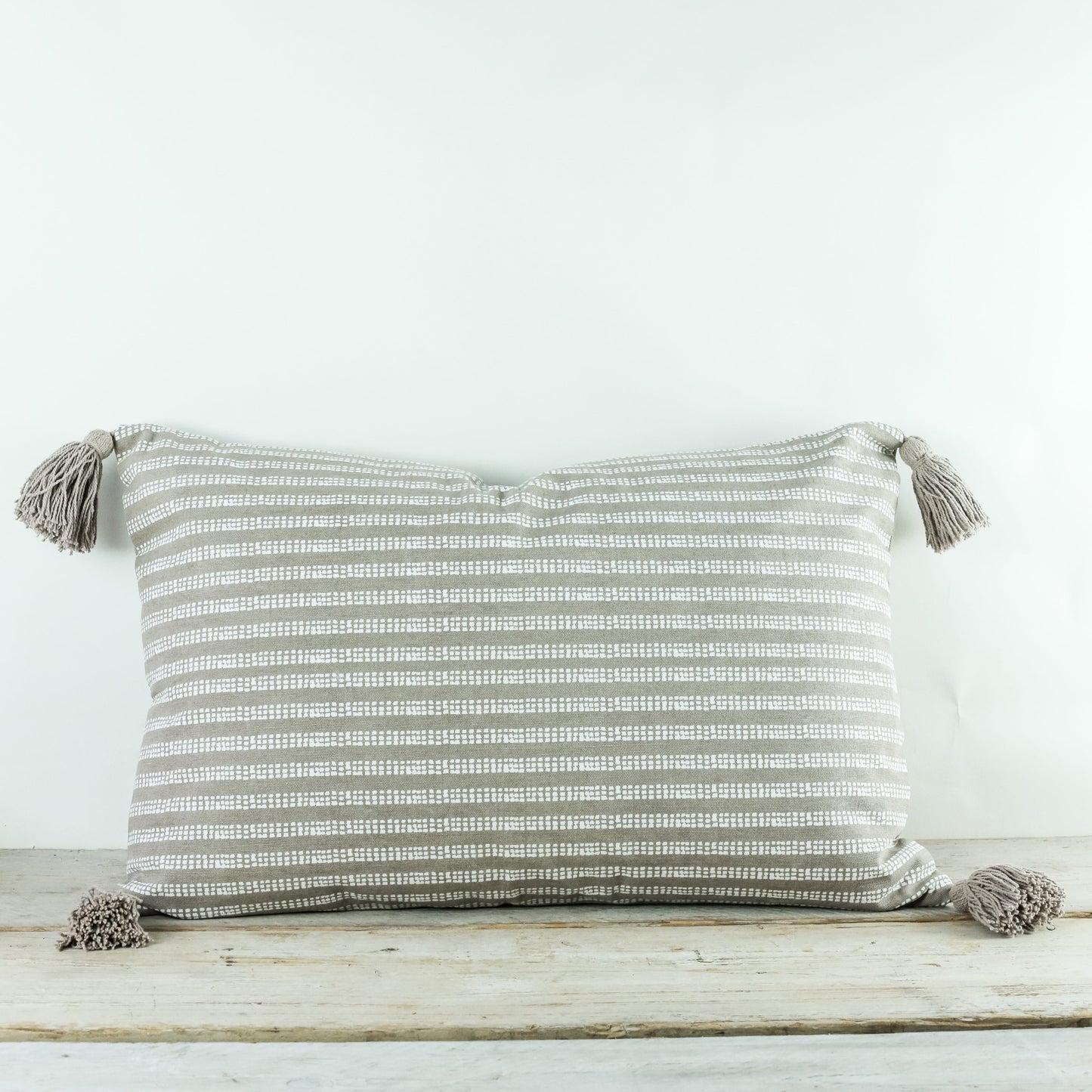 Cushions Cushion - Cobbled with Tassel / Stone 27048