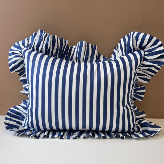 Cushions Cushion - Dark Sapphire Stripe with Matching Ruffle 26666