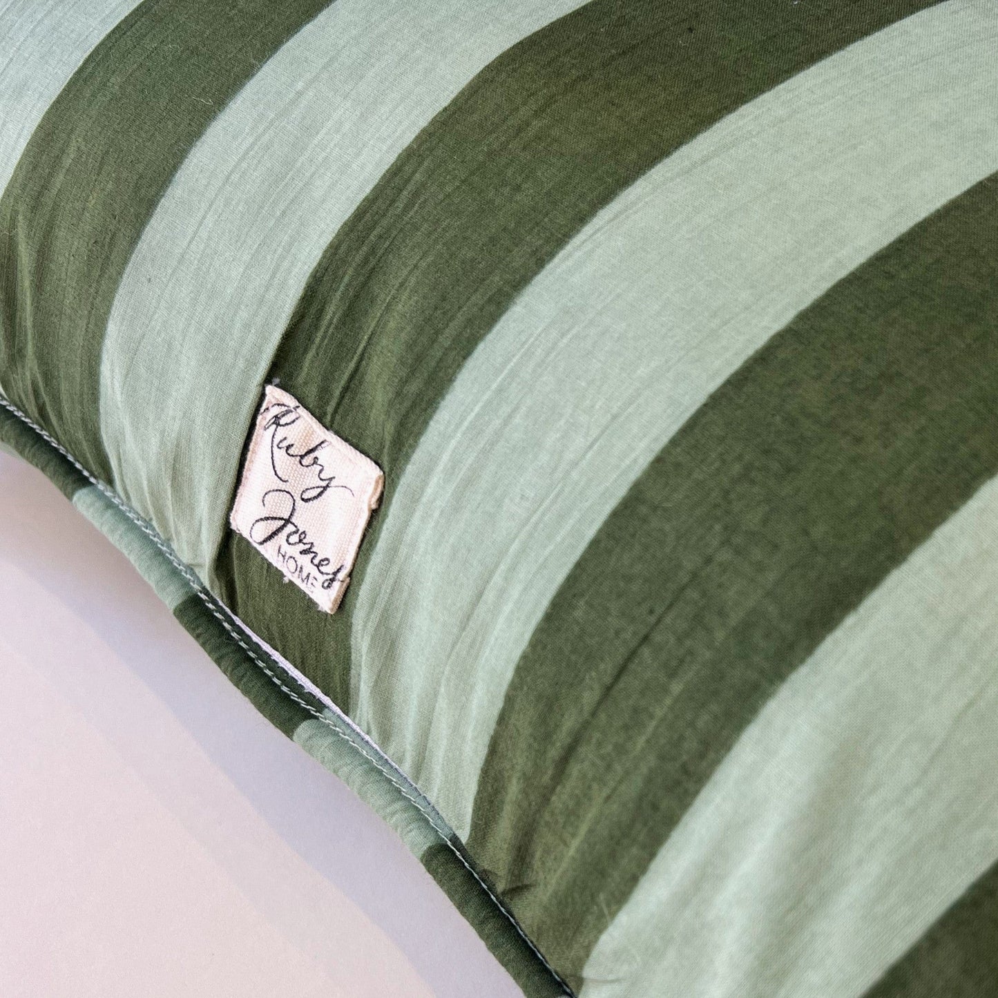 Cushions Cushion - Green Lawn Stripe with Matching Piping 25426