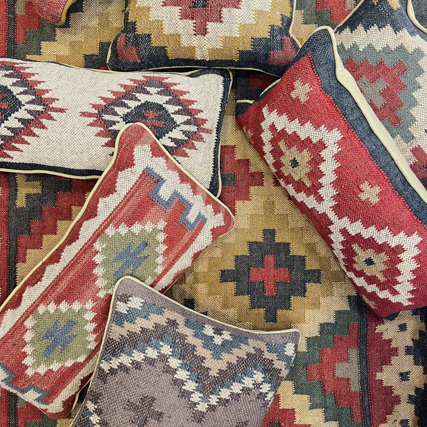 Cushions Cushion - Handwoven Kilim/ Mole & Duck Blue 24635