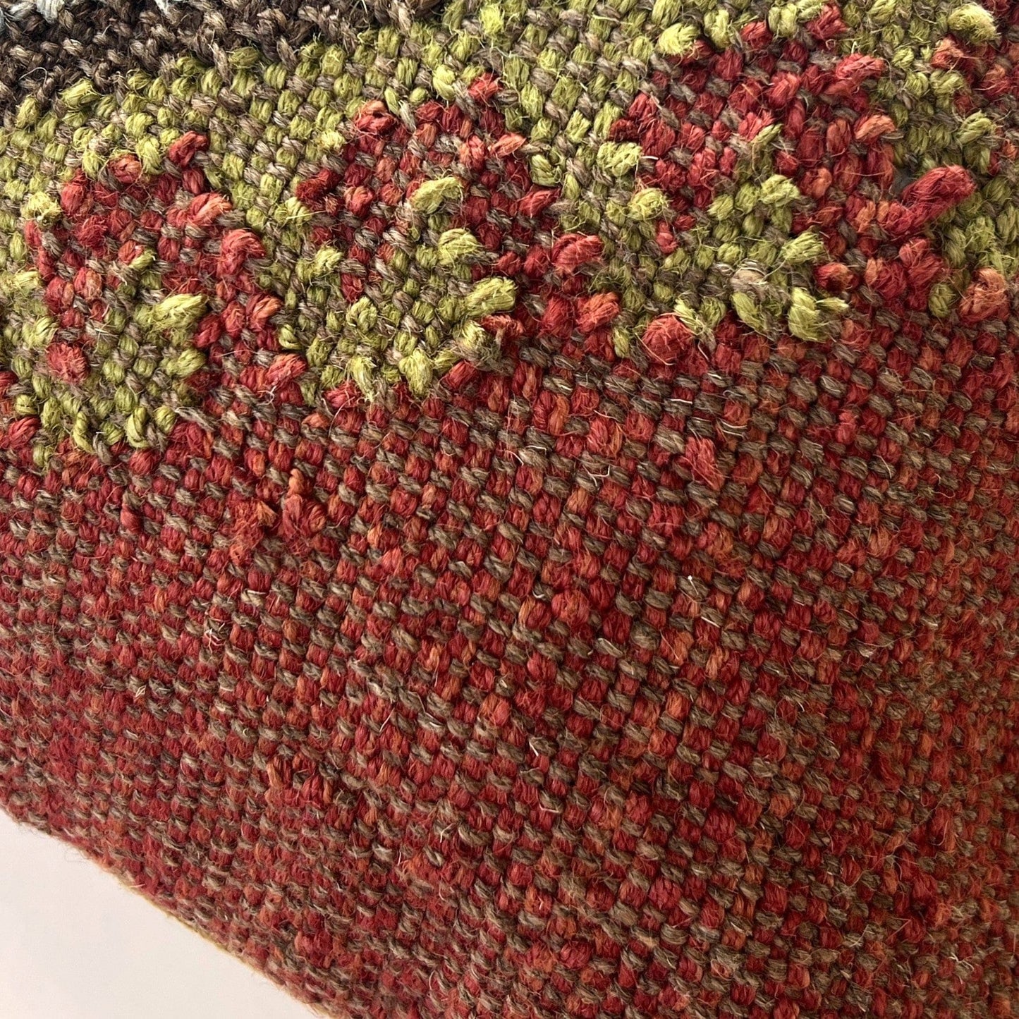 Cushions Cushion - Handwoven Kilim/ Rust, Pea & Bear 25740