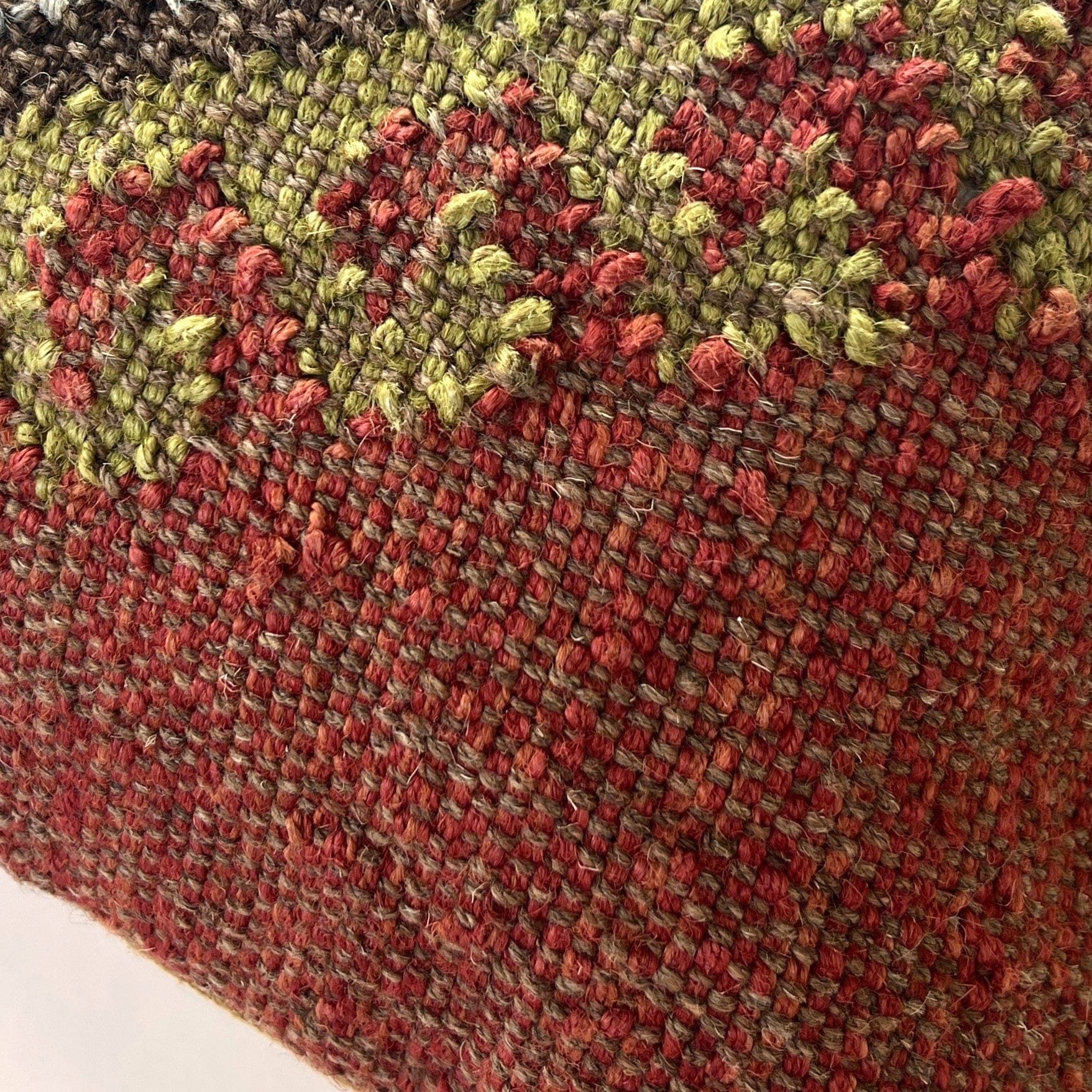 Cushions Cushion - Handwoven Kilim/ Rust, Pea & Bear 25740