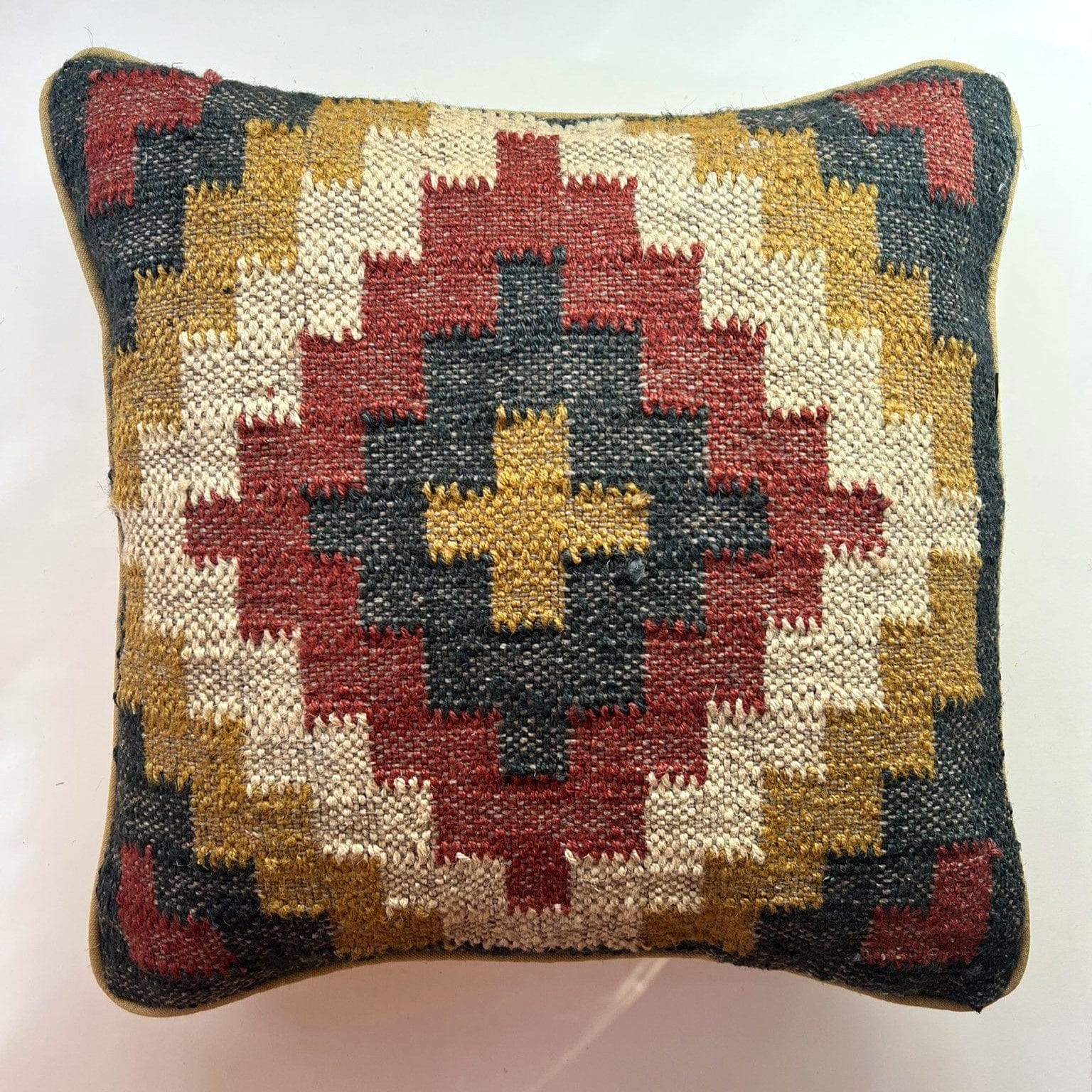 Cushions Cushion - Handwoven Kilim/ Sand, Brick & Charcoal 25739