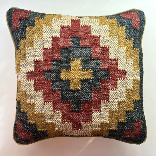 Cushions Cushion - Handwoven Kilim/ Sand, Brick & Charcoal 25739