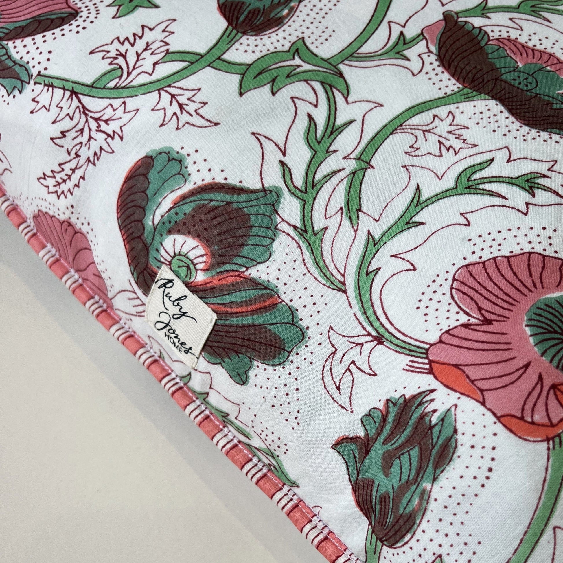 Cushions Cushion - Meadow Poppies on White 25689