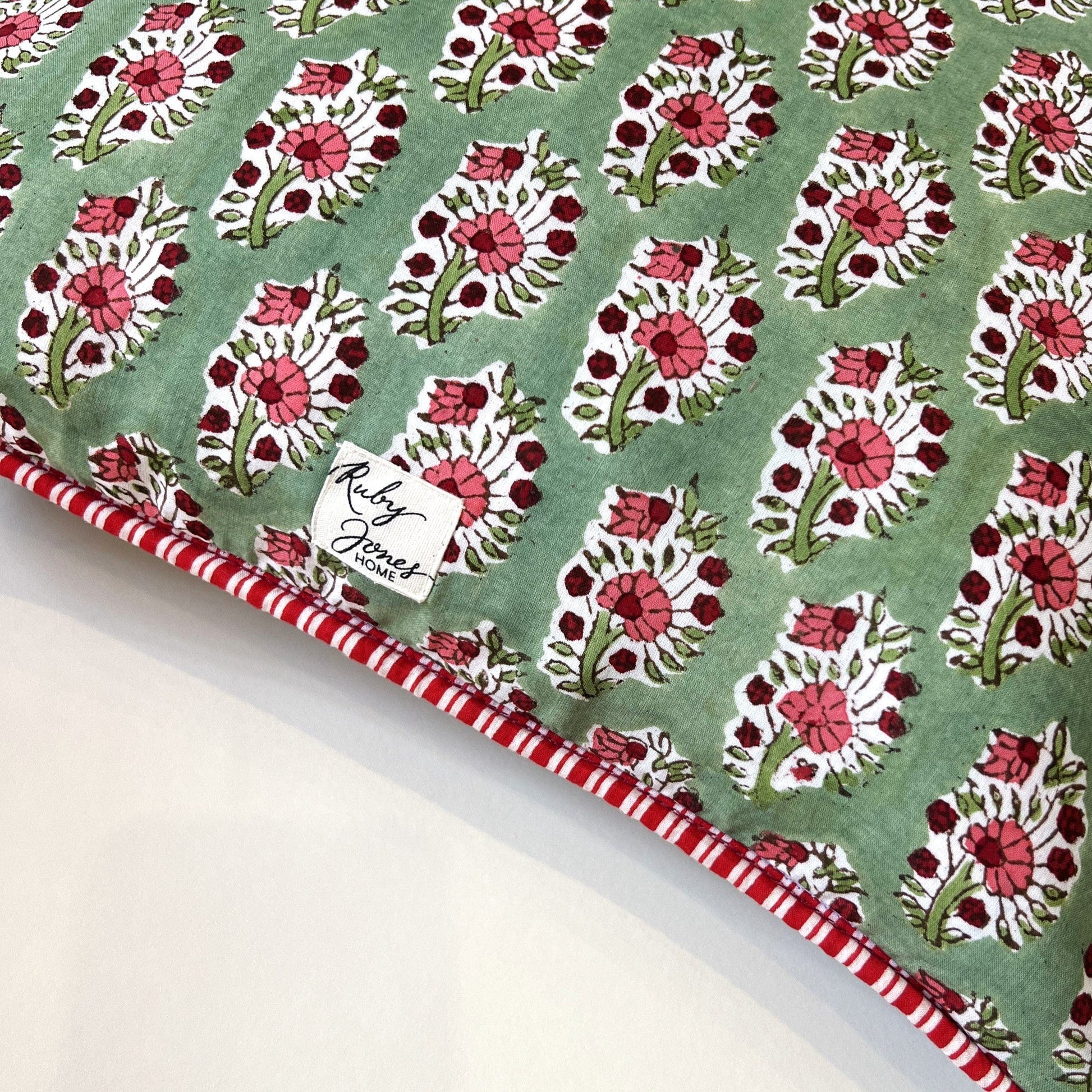 Cushions Cushion - Pink Country Flowers on Green