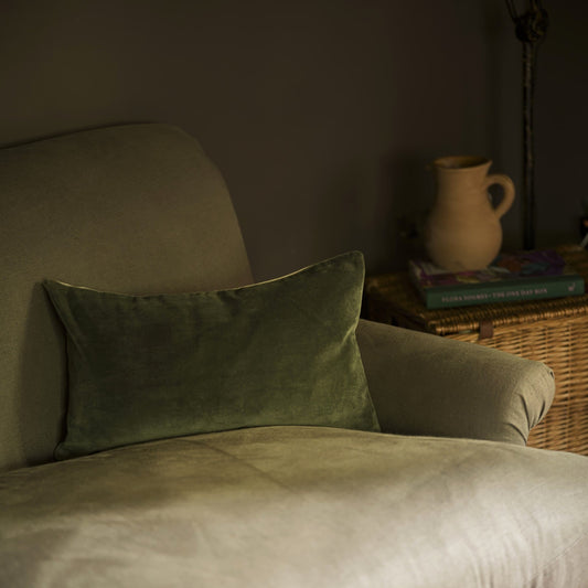 Cushions Cushion - Velvet, Moss Green 30x50cm 26560