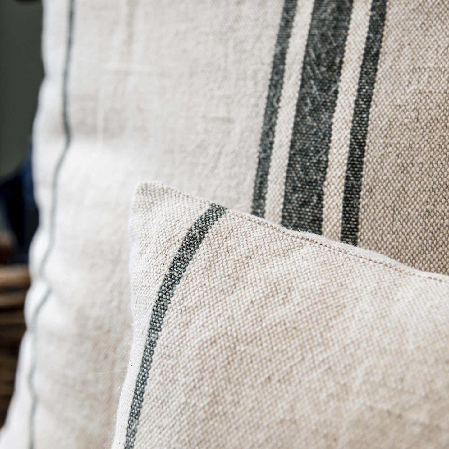 Cushions Cushion - Windrush Stripe/ Forest Green 25091