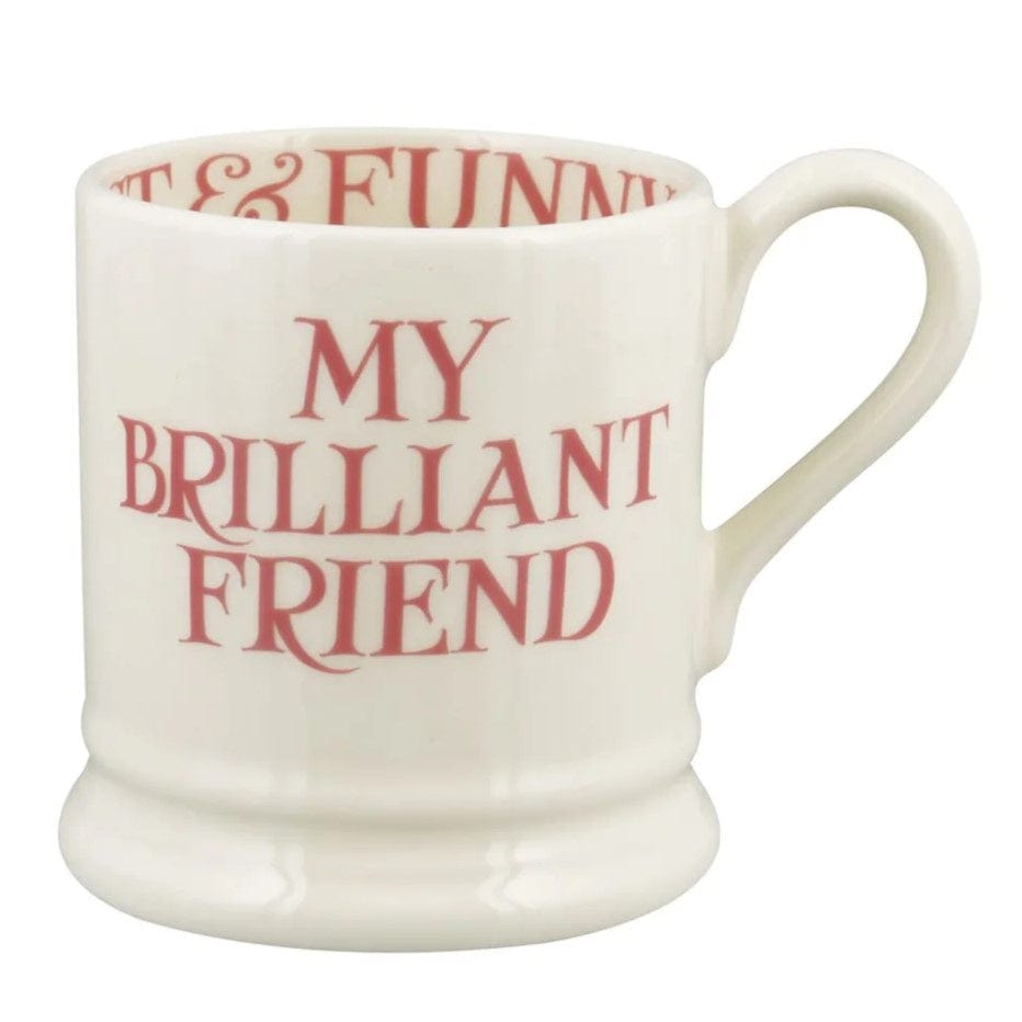 Mugs EB Pink Toast My Brilliant Friend ½pt Mug 24552