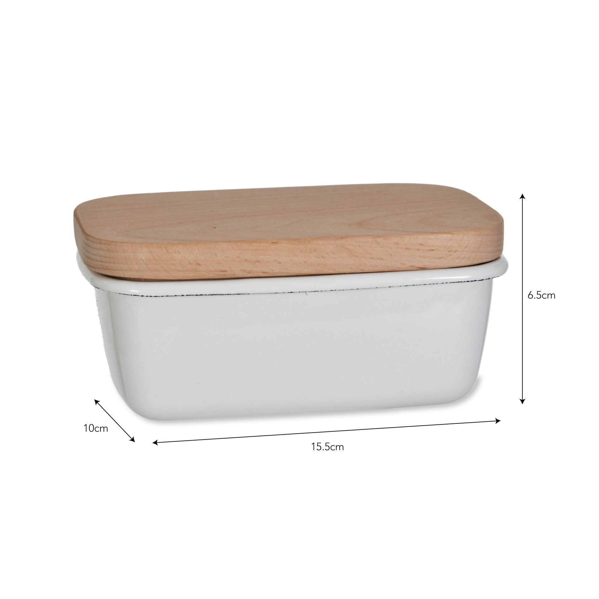 Kitchenalia Enamel Butter Dish - Warm White 27660