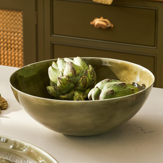 Bowls Enamel Serving Bowl - Alvescot - Moss Green 24478
