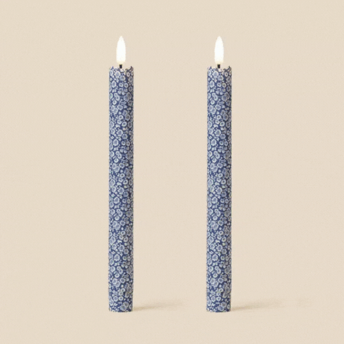 LED Candles Fabric Wrapped LED Candles - Pack of Two