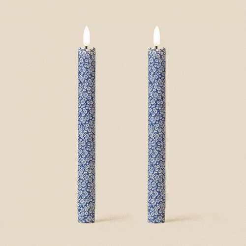 LED Candles Fabric Wrapped LED Candles - Pack of Two